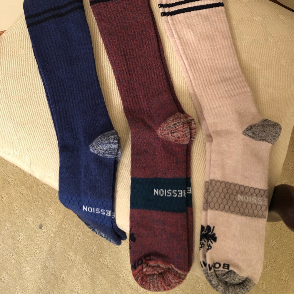 Men’s Bombas Compression Socks, 3 pr in original box. Size M